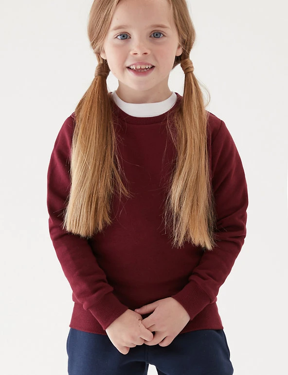 School Unisex Cotton Regular Fit Sweatshirt (2-16 Yrs) M&S Collection Jumpers School Unisex Cotton Regular Fit Sweatshirt (2-16 Yrs) -Cheap School Uniform Store SD 04 T93 2278 XM X EC 2