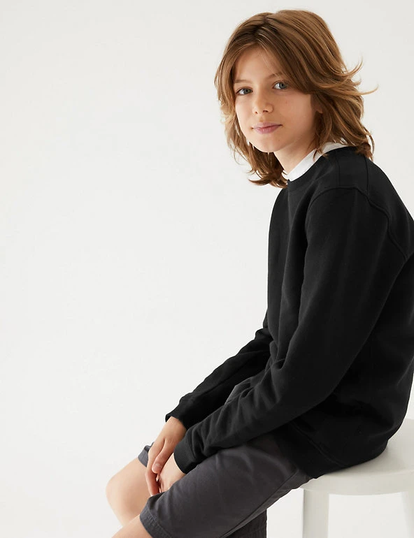 School Unisex Cotton Regular Fit Sweatshirt (2-16 Yrs) M&S Collection Jumpers School Unisex Cotton Regular Fit Sweatshirt (2-16 Yrs) -Cheap School Uniform Store SD 04 T93 2278 Y0 X EC 1