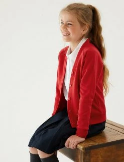 M&S Collection Cardigans Girls' Cotton Regular Fit School Cardigan (2-16 Yrs) -Cheap School Uniform Store SD 04 T93 2279 B0 X EC 0