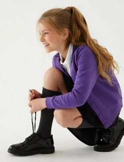 M&S Collection Cardigans Girls' Cotton Regular Fit School Cardigan (2-16 Yrs) -Cheap School Uniform Store SD 04 T93 2279 D0 X EC 0