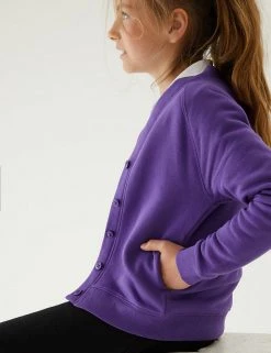 M&S Collection Cardigans Girls' Cotton Regular Fit School Cardigan (2-16 Yrs) -Cheap School Uniform Store SD 04 T93 2279 D0 X EC 1