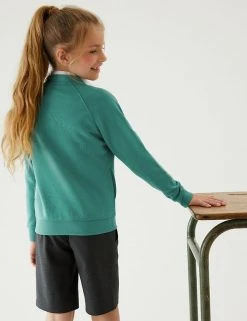 M&S Collection Cardigans Girls' Cotton Regular Fit School Cardigan (2-16 Yrs) -Cheap School Uniform Store SD 04 T93 2279 XS X EC 2