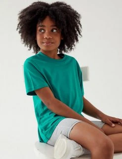 M&S Collection PE Kit Unisex Pure Cotton T-Shirt (2-16 Yrs) -Cheap School Uniform Store SD 04 T93 2760 XS X EC 1