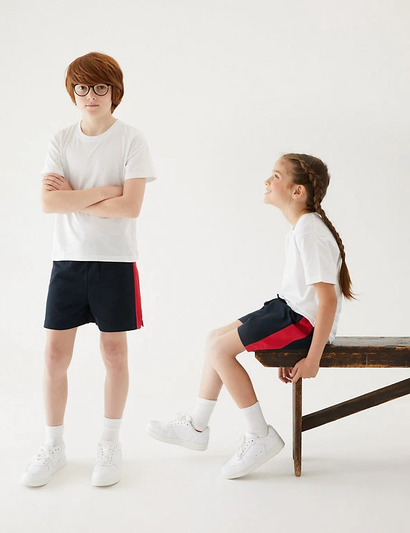 Unisex Pure Cotton Sports Shorts (2-16 Yrs) M&S Collection Unisex Pure Cotton Sports Shorts (2-16 Yrs) -Cheap School Uniform Store SD 04 T93 5254 B4 X EC 0