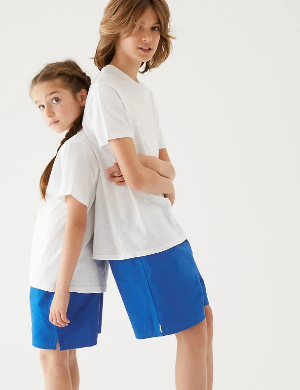 Unisex Pure Cotton Sports Shorts (2-16 Yrs) M&S Collection Unisex Pure Cotton Sports Shorts (2-16 Yrs) -Cheap School Uniform Store SD 04 T93 5254 RA X EC 0