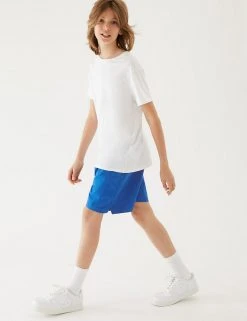 M&S Collection Unisex Pure Cotton Sports Shorts (2-16 Yrs) 28 M&S Collection Unisex Pure Cotton Sports Shorts (2-16 Yrs) -Cheap School Uniform Store SD 04 T93 5254 RA X EC 1