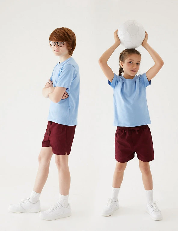 Unisex Pure Cotton Sports Shorts (2-16 Yrs) M&S Collection Unisex Pure Cotton Sports Shorts (2-16 Yrs) -Cheap School Uniform Store SD 04 T93 5254 XM X EC 0