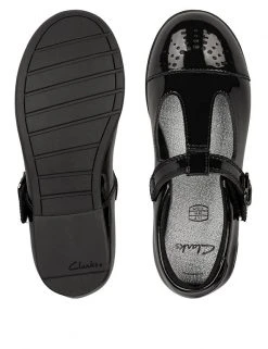 CLARKS Kids' Leather T-Bar Shoes (Kid Size 10-2.5) -Cheap School Uniform Store SD 08 T94 3021P Y1 X EC 1